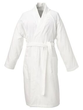 IKEA ROCKÅN Thick Towel Material Terrycloth Bathrobe White Unisex Robe Housecoat
